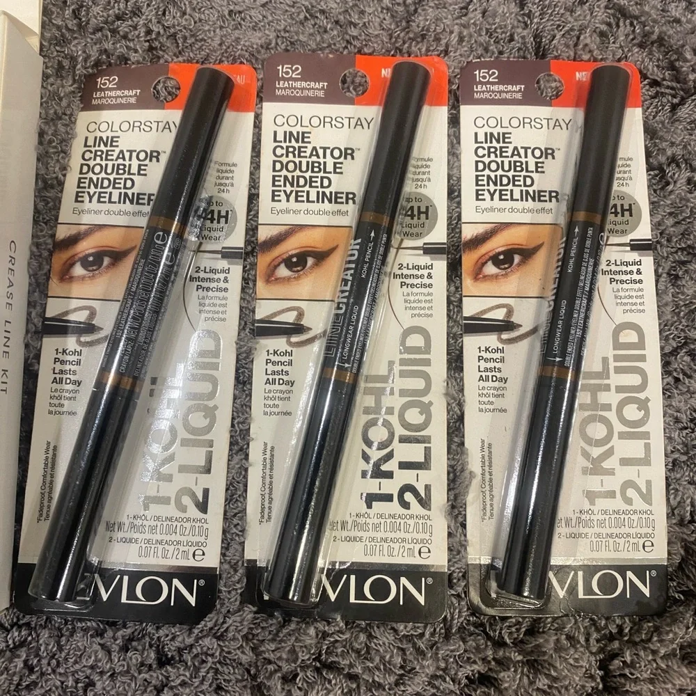Revlon ColorStay Line Creator Double Ended Eyeliner 3-Pack with Crease Line Kit-